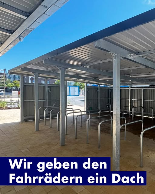 Überdachte Fahrradstellplätze aus verzinktem Stahl